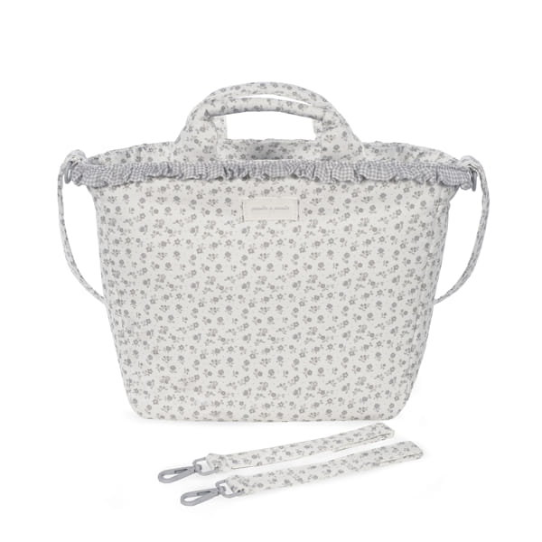 Paseo Pasito A Pasito Bolso Canastilla Little Bloom Flowers Gris multicolor para bebe