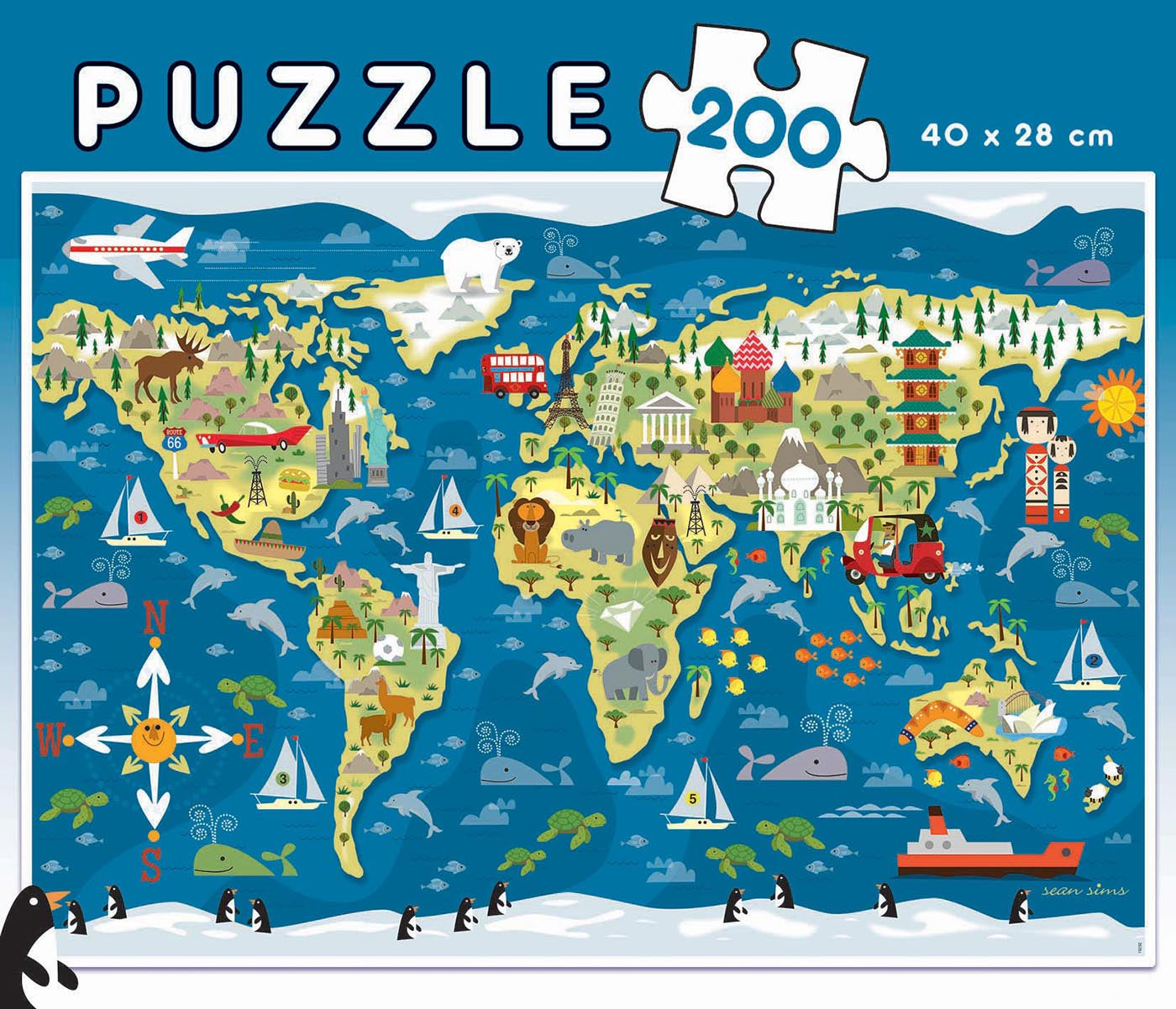 Construcciones Y Puzzles Educa Puzzle 200 Piezas Mapamundi multicolor para niños