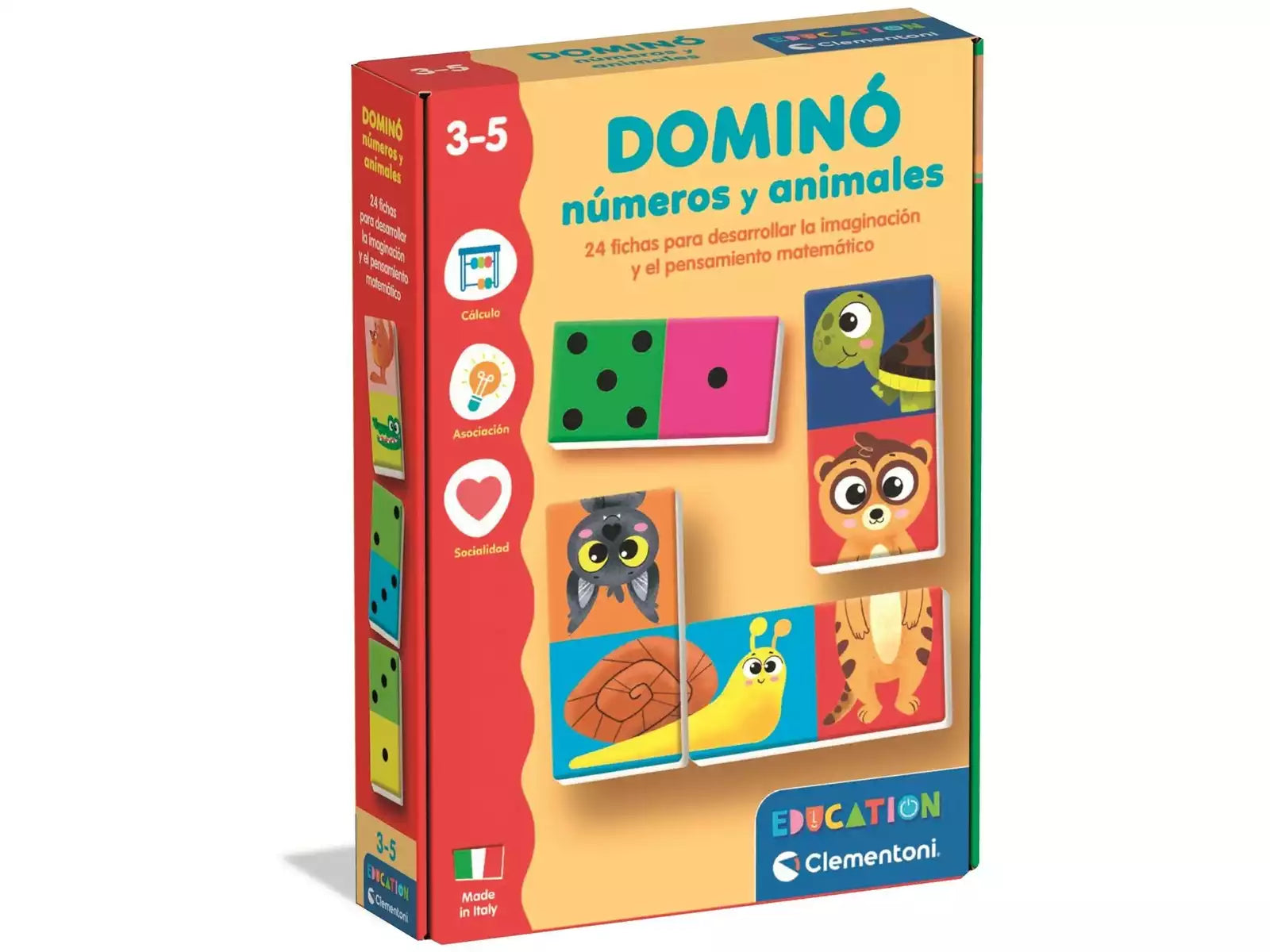 Juegos De Mesa Clementoni Dominó Números Y Animales multicolor para niños
