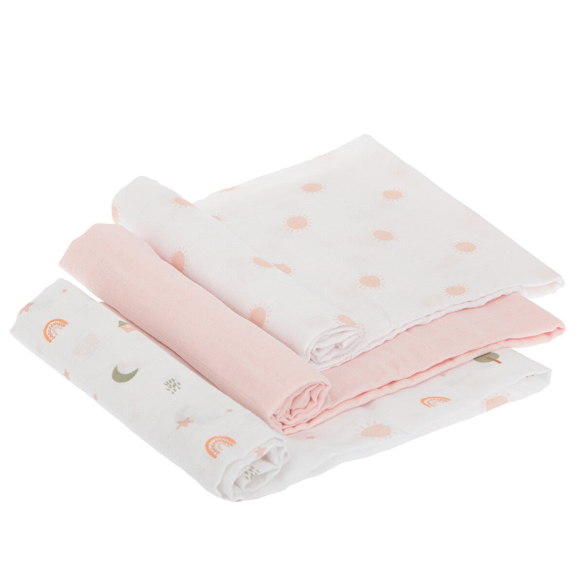 Paseo Bimbidreams Mon Baby Pack 3 Muselinas 80X80 Cm Astros Rosa multicolor para bebe