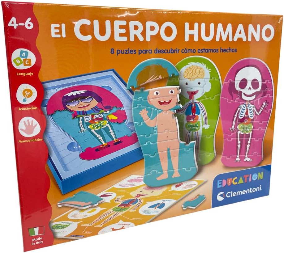 Juegos De Mesa Clementoni 8 Puzzles - El Cuerpo Humano multicolor para niños
