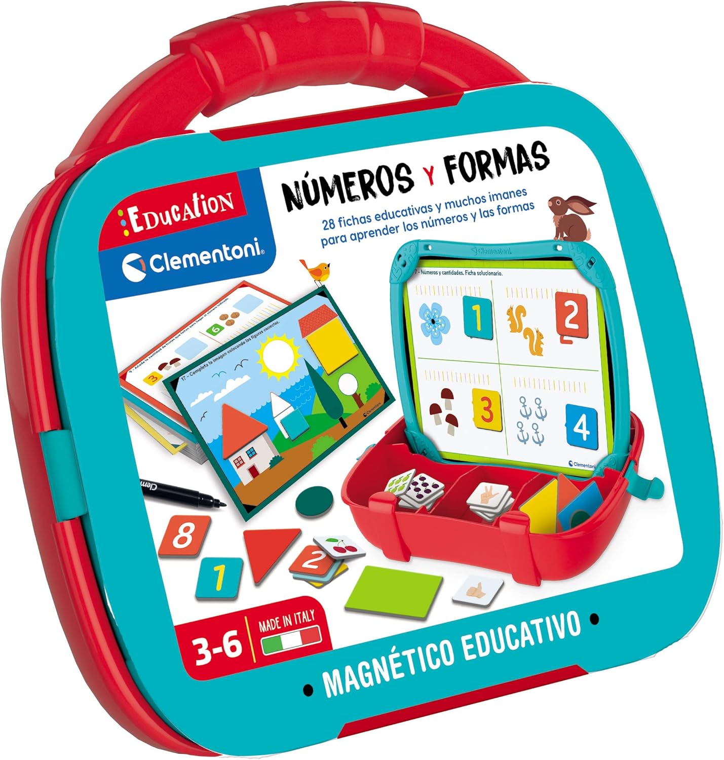 Juegos De Mesa Clementoni Maletín Magnético Números Y Formas multicolor para niños