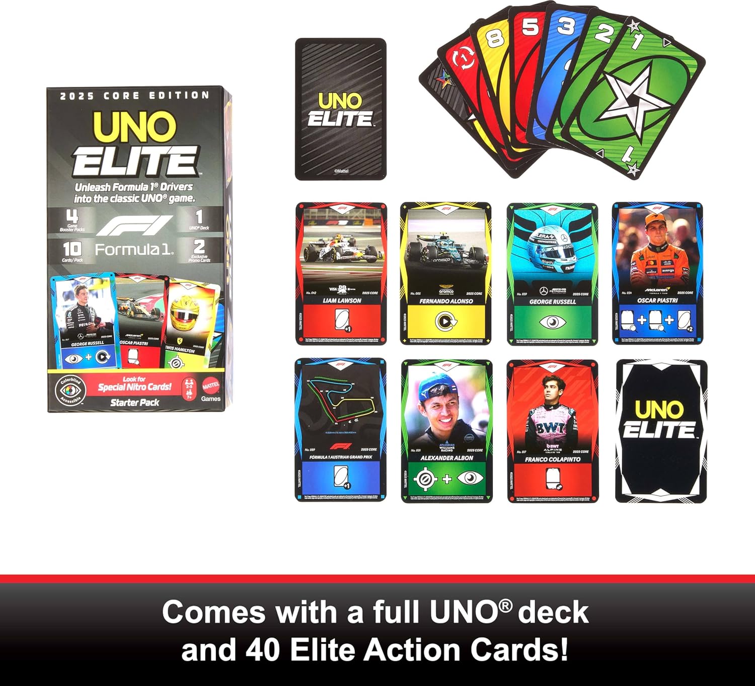 Juegos De Mesa Mattel Games Mattel Games Uno Elite F1 Starter Pack multicolor para niños