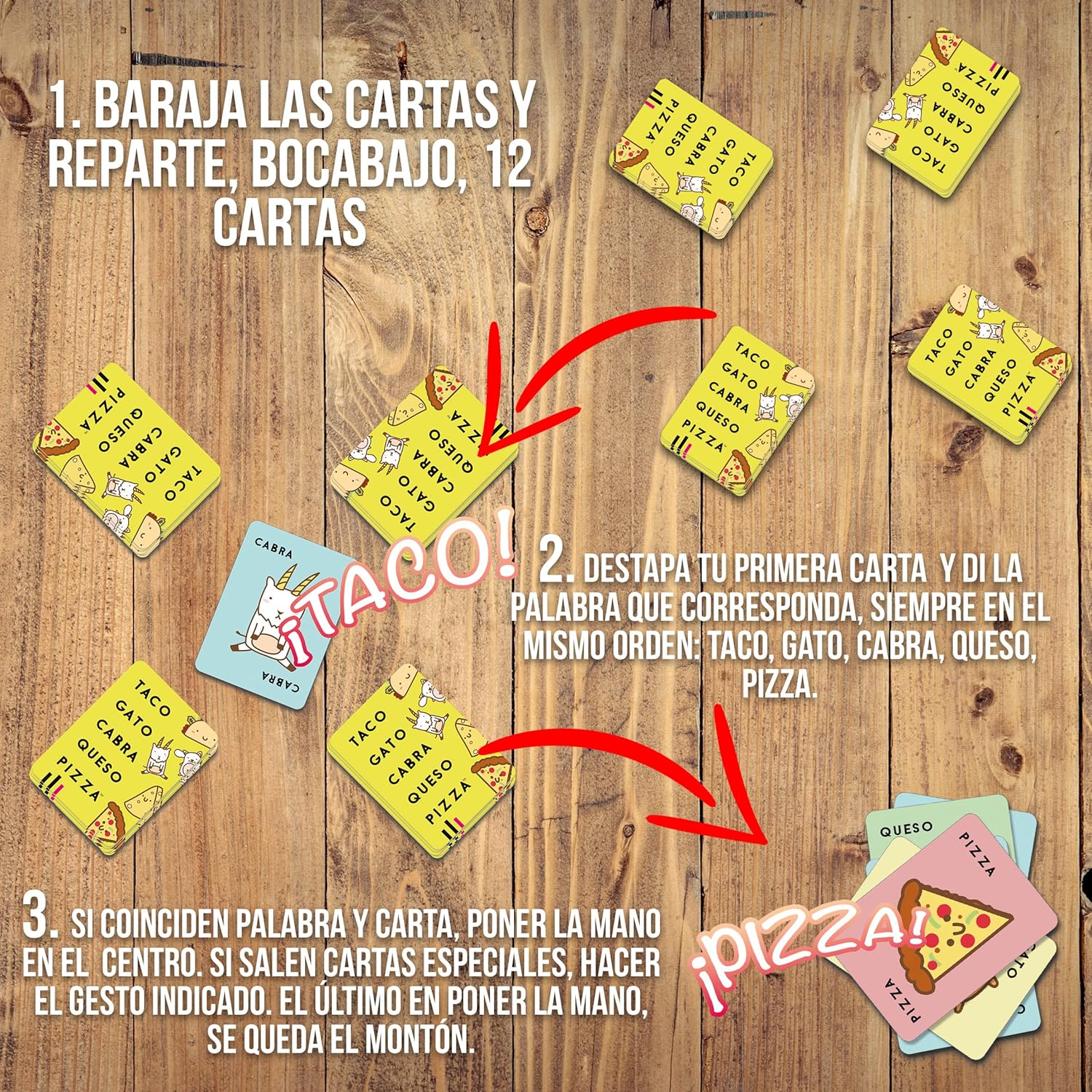 Juegos De Mesa Ludilo Taco, Gato, Cabra, Queso, Pizza multicolor para unisex