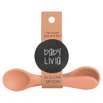 Para Comer Baby Livia Set 2 Cucharas Silicona Teja rosa para bebe