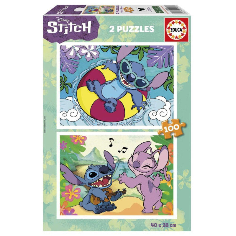 Construcciones Y Puzzles Educa Disney Stitch 2 Puzzles 100 Piezas 40X28 Cm multicolor para niños