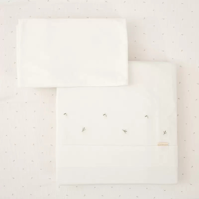 En Casa Bimbidreams Tríptico Sábanas Punto Para Cuna Cornelia B/Verde blanco para bebe