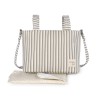 Paseo Walking Mum Bolso Crossbody Botton Rayas gris para bebe
