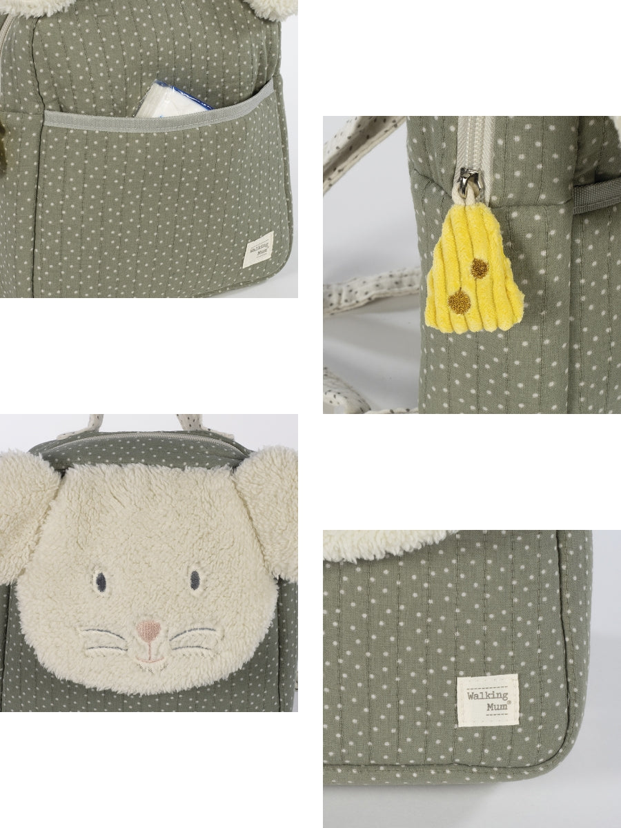 Paseo Walking Mum Mochila Ratoncito Topito Poppy Musgo verde para bebe