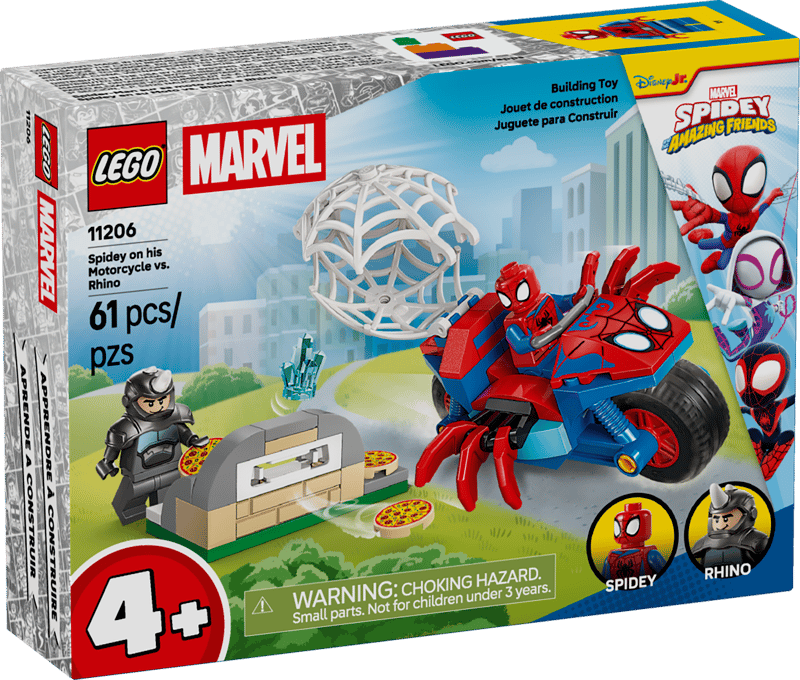 Construcciones Y Puzzles Lego Spidey En Su Moto Vs. Rino multicolor para niños