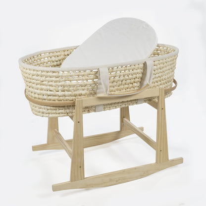 En Casa Walking Mum Soporte Moisés Mimbre Balancín Madera Natural beige para bebe