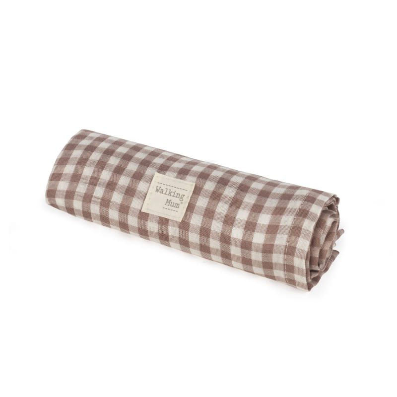 Paseo Walking Mum Muselina Bambú 120X120 Cm Praliné Vichy Moka multicolor para bebe