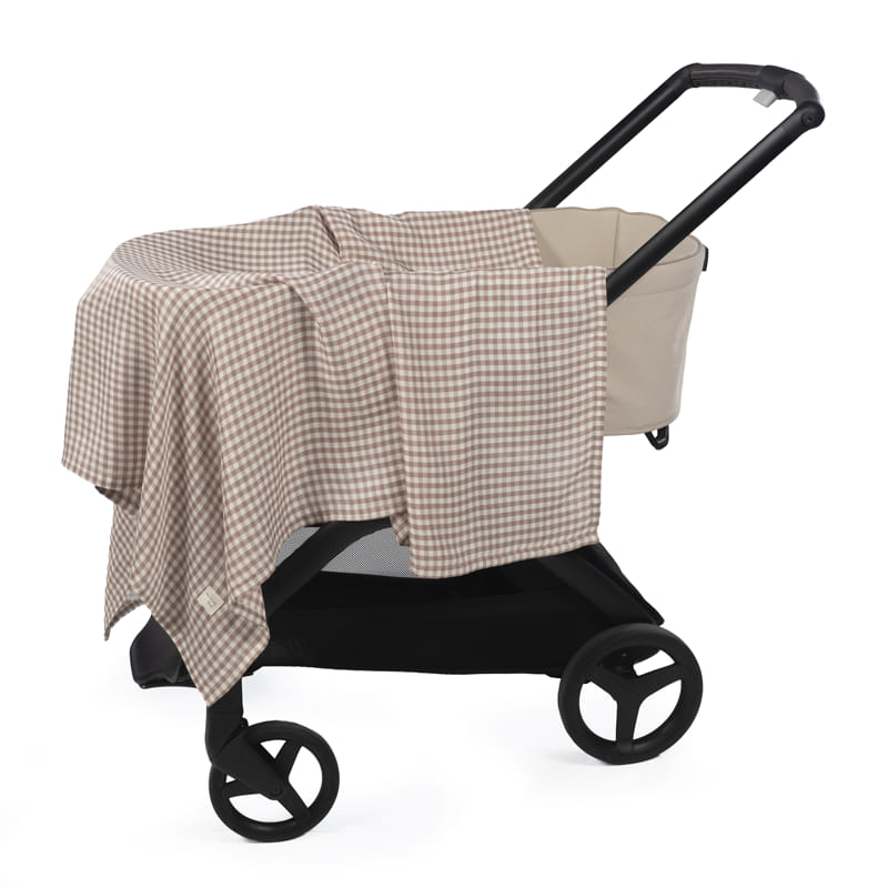 Paseo Walking Mum Muselina Bambú 120X120 Cm Praliné Vichy Moka multicolor para bebe
