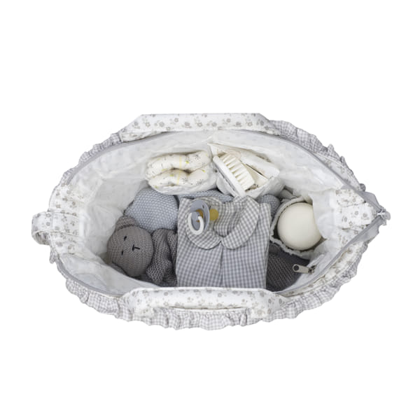 Paseo Pasito A Pasito Bolso Canastilla Little Bloom Flowers Gris multicolor para bebe