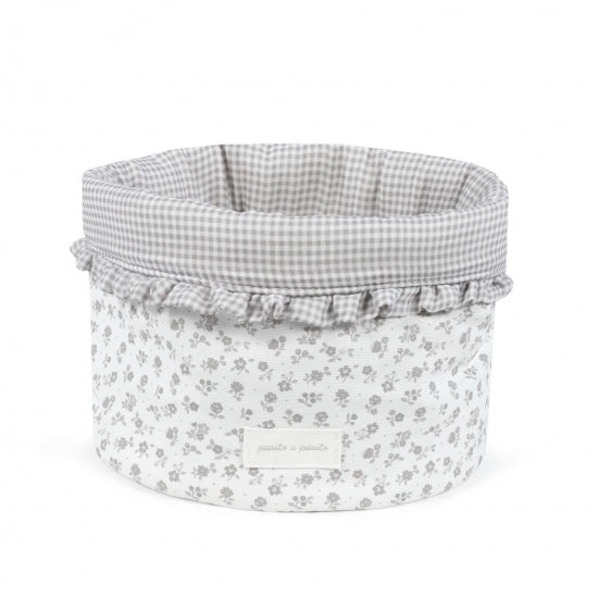 Baño Pasito A Pasito Cestito Home Little Blooom Flor Gris multicolor para bebe
