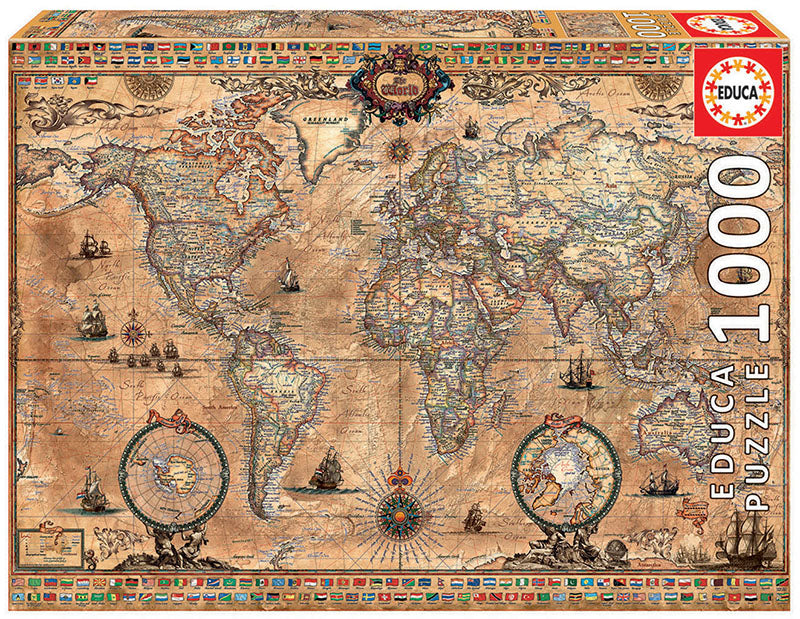 Construcciones Y Puzzles Educa Puzzle 1000 Piezas Mapamundi multicolor para niños