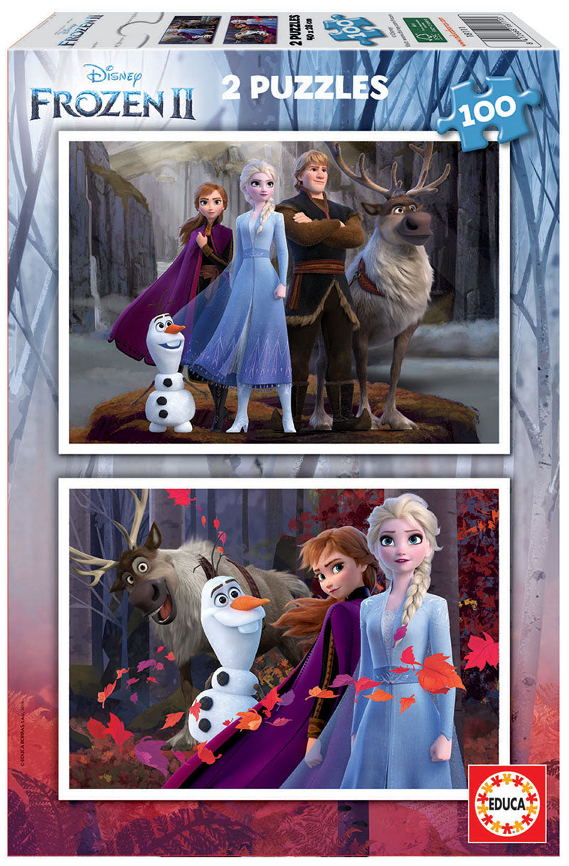 Construcciones Y Puzzles Educa Disney Frozen Ii - 2 Puzzles 100 Piezas  multicolor para niños