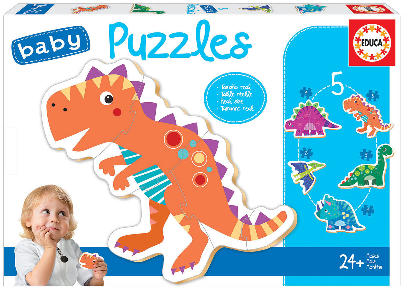 Construcciones Y Puzzles Educa 5 Baby Puzzles  3-4-5 Piezas Dinosaurios multicolor para niños