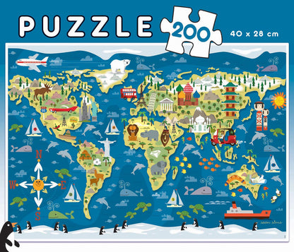 Construcciones Y Puzzles Educa Puzzle 200 Piezas Mapamundi multicolor para niños