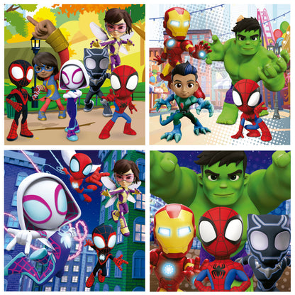 Construcciones Y Puzzles Educa Maleta 4 Puzzles Progresivos 6-9-12-16 Piezas Marvel Spidey & Friends multicolor para niños
