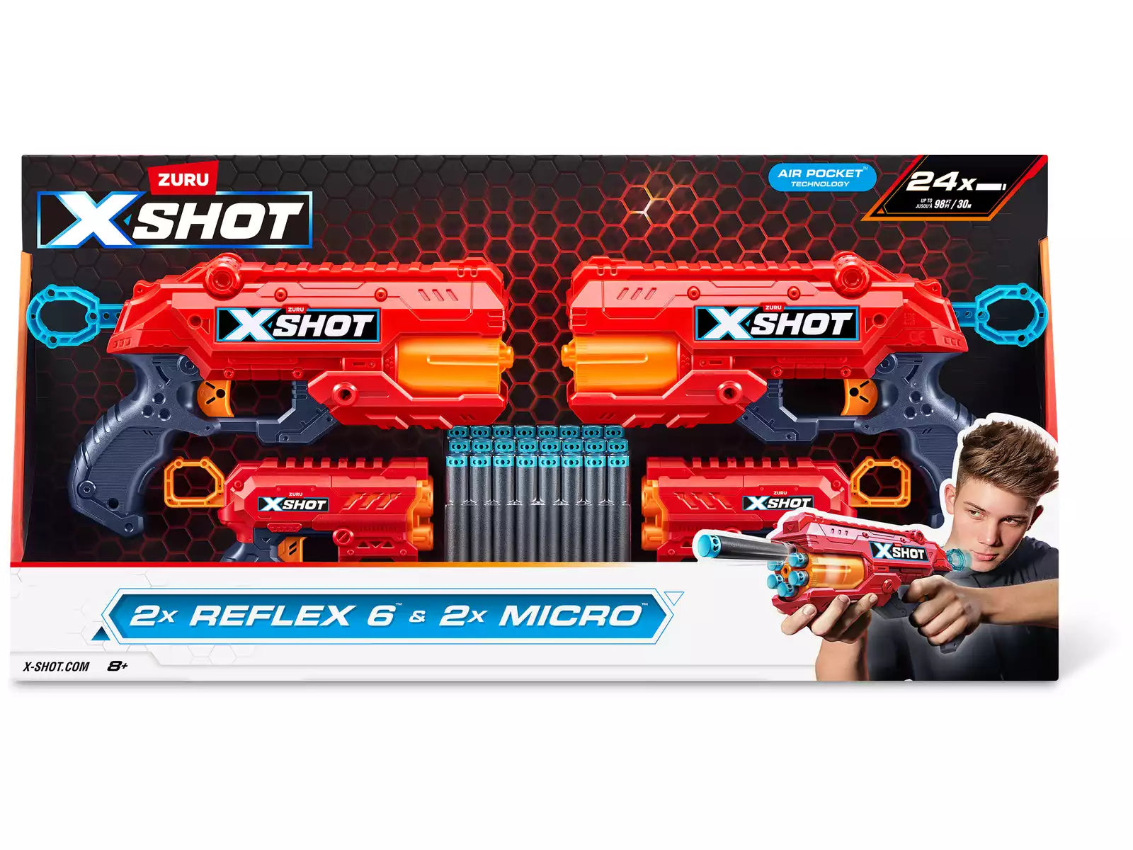 Aire Libre Zuru Xshot-Series 1-Combo Pack 2Pk Reflex 6 A multicolor para niños