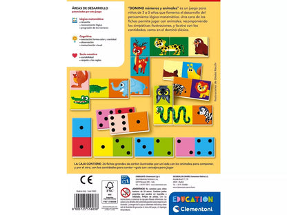 Juegos De Mesa Clementoni Dominó Números Y Animales multicolor para niños