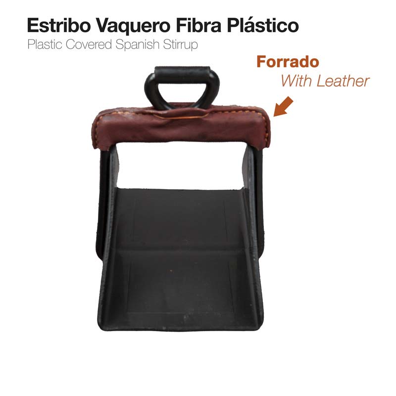 Accesorio Para El Caballo Zaldi Estribo Vaquero Fibra Puente Forrado Piel negro para unisex