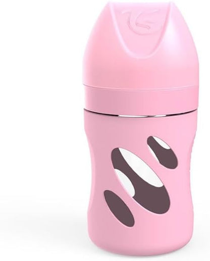 Para Comer Twistshake 78576-Rosa Biberón Anticólicos Vidrio 180 ml Pastel Rosa para mundo bebé