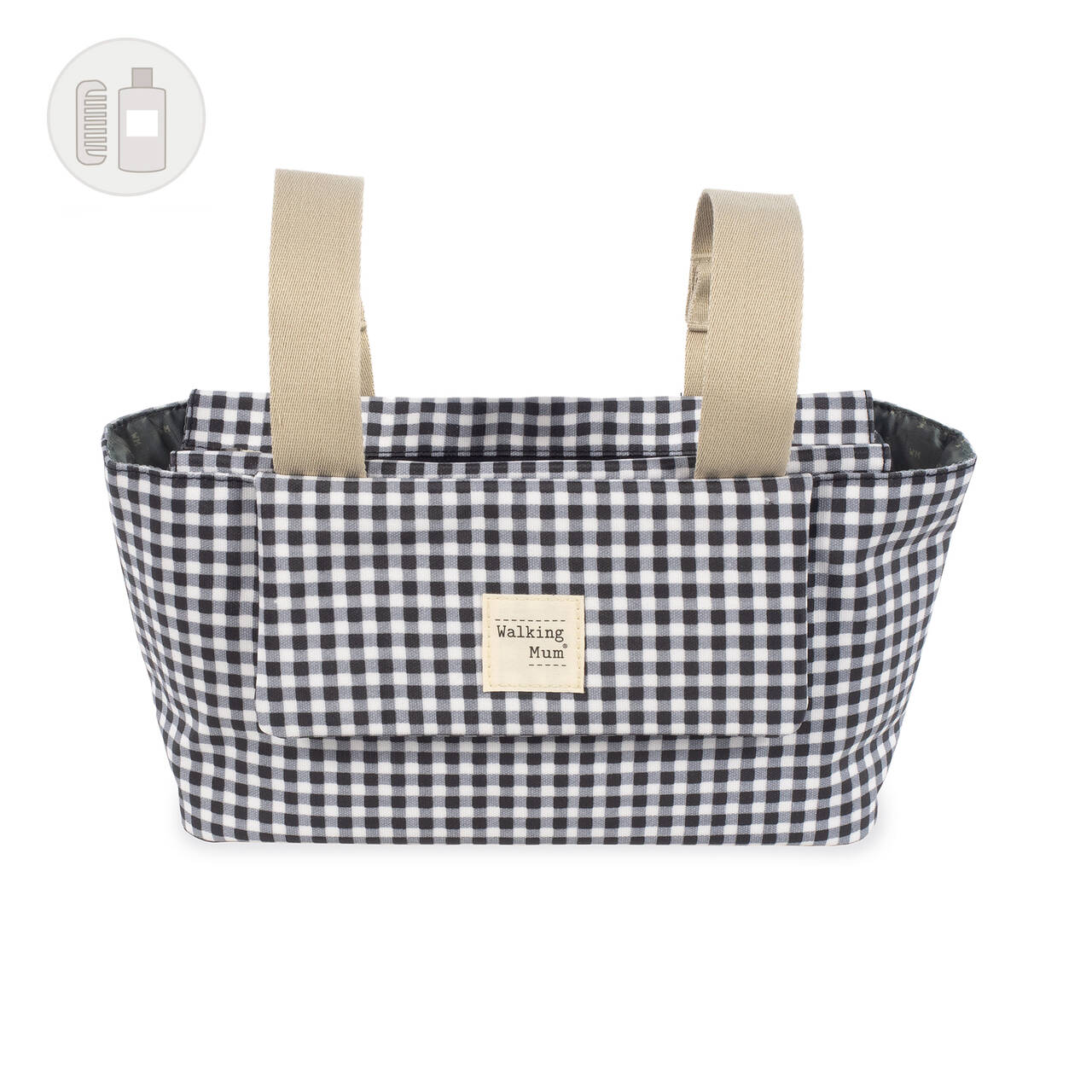 Paseo Walking Mum 1120800447-Negro Bolso Organizador I Love Vichy negro para mundo bebé