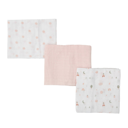 Paseo Bimbidreams Mon Baby Pack 3 Muselinas 80X80 Cm Astros Rosa multicolor para bebe