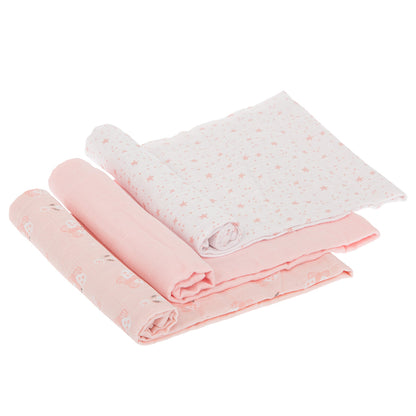 Paseo Bimbidreams Mon Baby Pack 3 Muselinas 80X80 Cm Stars Rosa multicolor para bebe