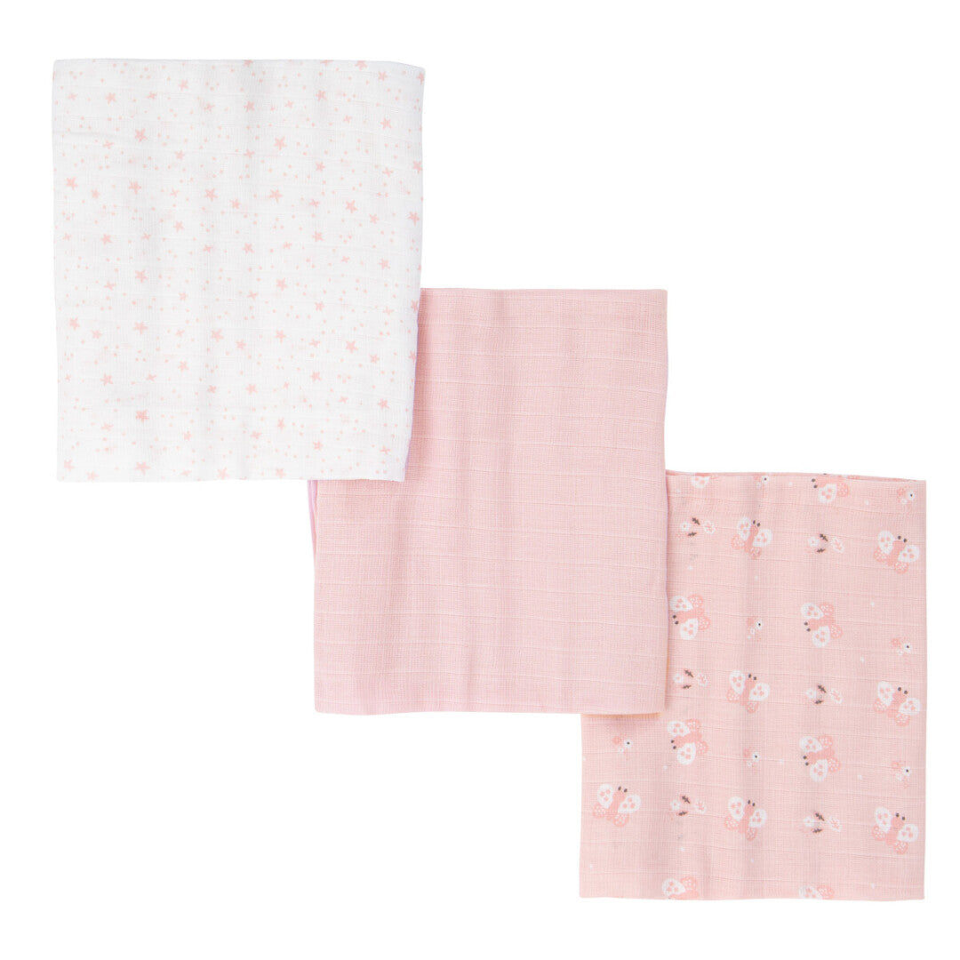 Paseo Bimbidreams Mon Baby Pack 3 Muselinas 80X80 Cm Stars Rosa multicolor para bebe