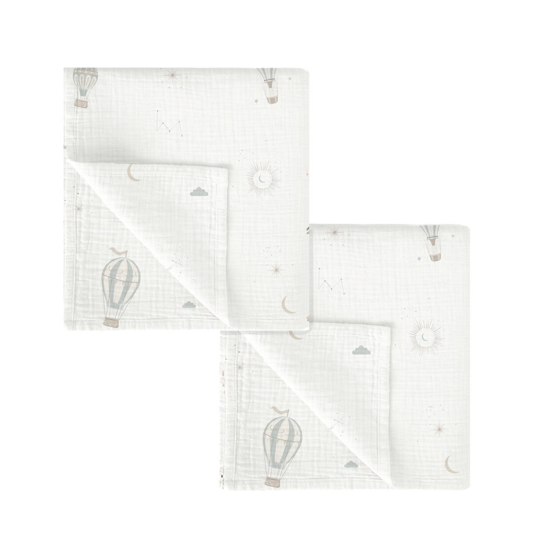 Paseo Bimbidreams Set 2 Gasitas Bambú 60X60 Cm Blue Sky  Blanco /Verde multicolor para bebe