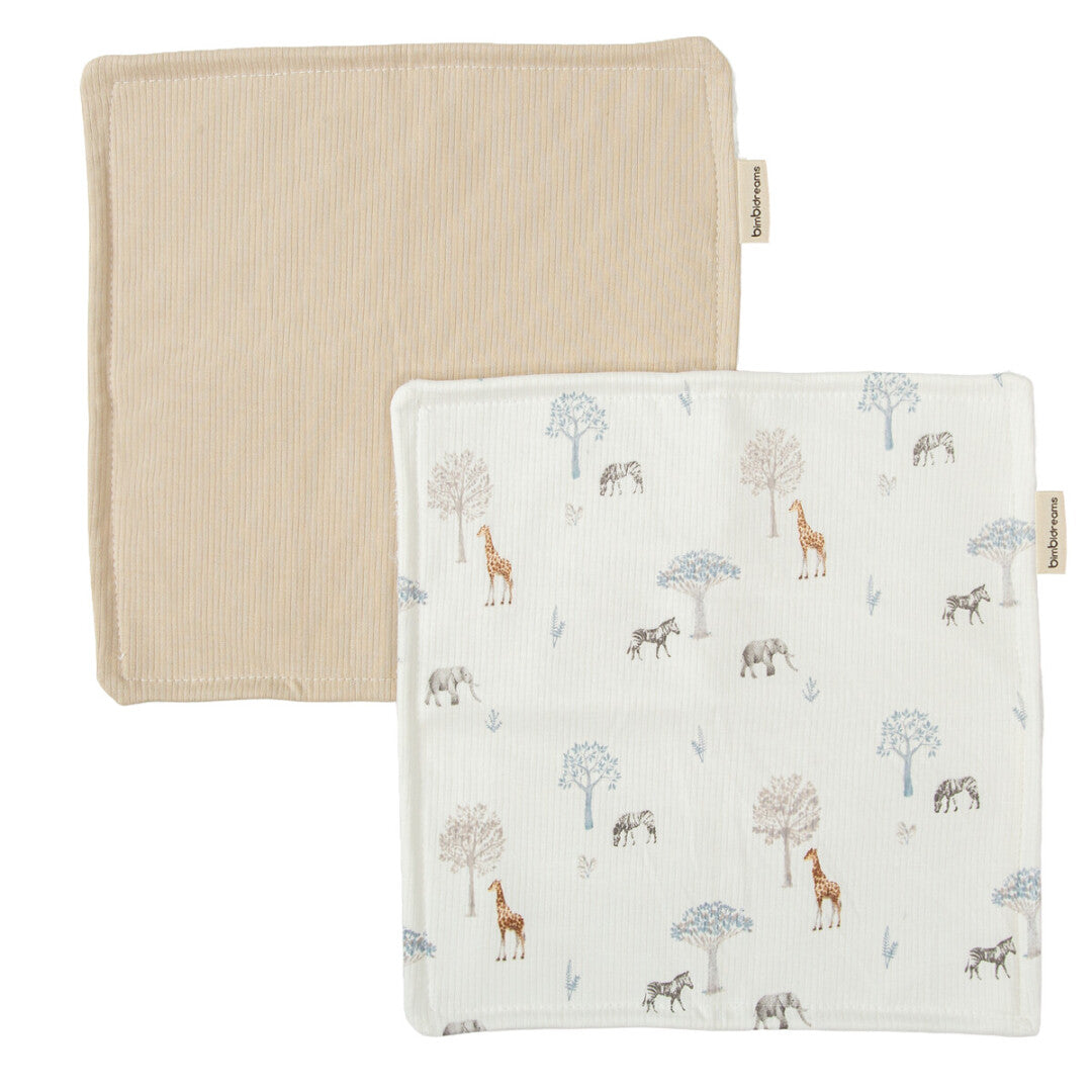 Baño Bimbidreams Pack 2 Toallitas Bebé 30X30 Cm Tanzania Multicolor multicolor para bebe