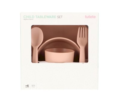 Para Comer Tutete Vajilla Infantil Light Pink 6 Pcs multicolor para niños