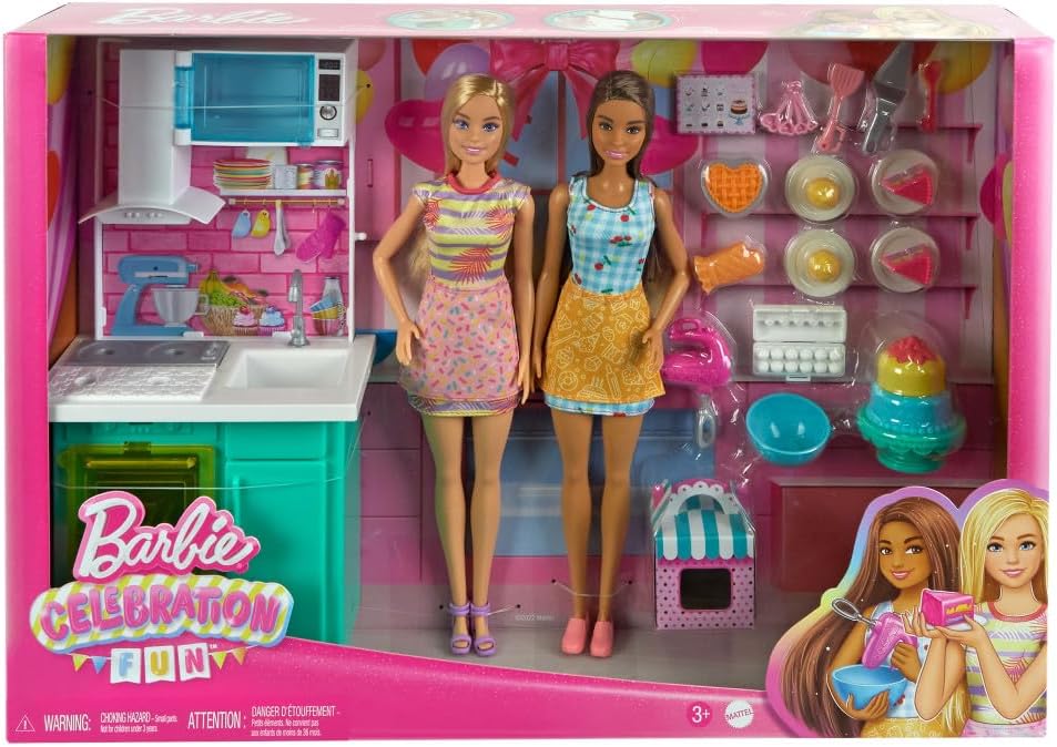 Muñecas Y Peluches Mattel Games "Barbie Malibu Y Brookling  Fiesta Pastelera" multicolor para niños