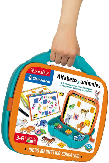 Juegos De Mesa Clementoni Maletín Magnético Alfabeto Y Animales multicolor para niños