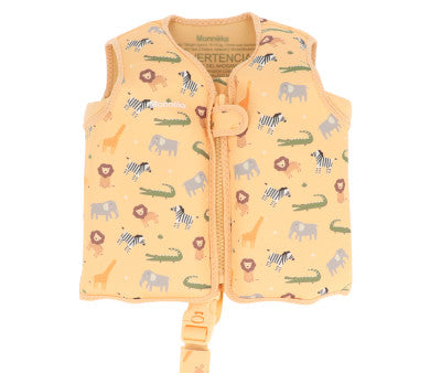 Baño Monnëka Chaleco Flotador Aprendizaje Wild Animals multicolor para niños