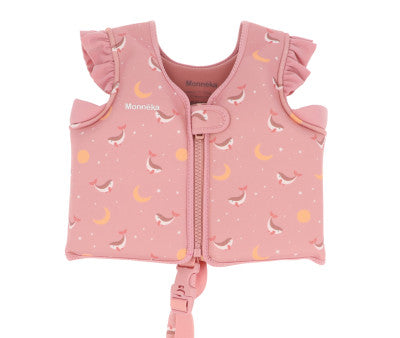 Baño Monnëka Chaleco Flotador Aprendizaje Whale Pink multicolor para niños