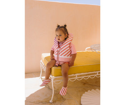 Baño Monnëka Chaleco Flotador Aprendizaje Stripes Bloom & Blush multicolor para niños