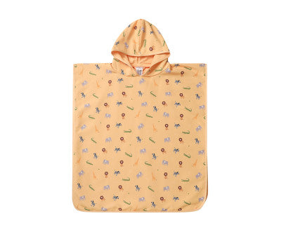 Baño Monnëka Poncho De Playa Antiarena Wild Animals S multicolor para niños