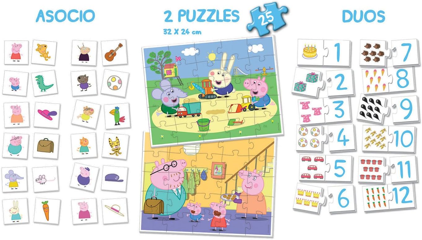 Juegos De Mesa Educa Super Pack 4 En 1 Peppa Pig multicolor para niños
