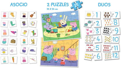 Juegos De Mesa Educa Super Pack 4 En 1 Peppa Pig multicolor para niños