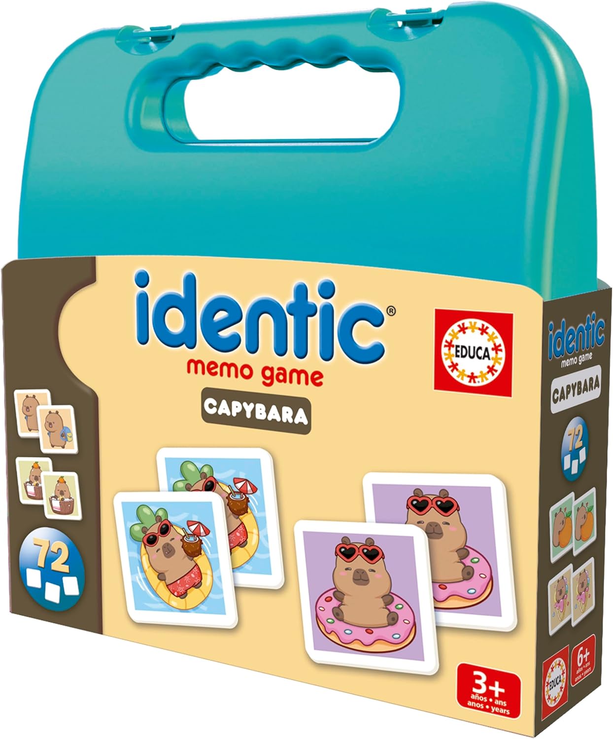 Juegos De Mesa Educa Juego De Memoria En Maleta Identic Capibara multicolor para niños