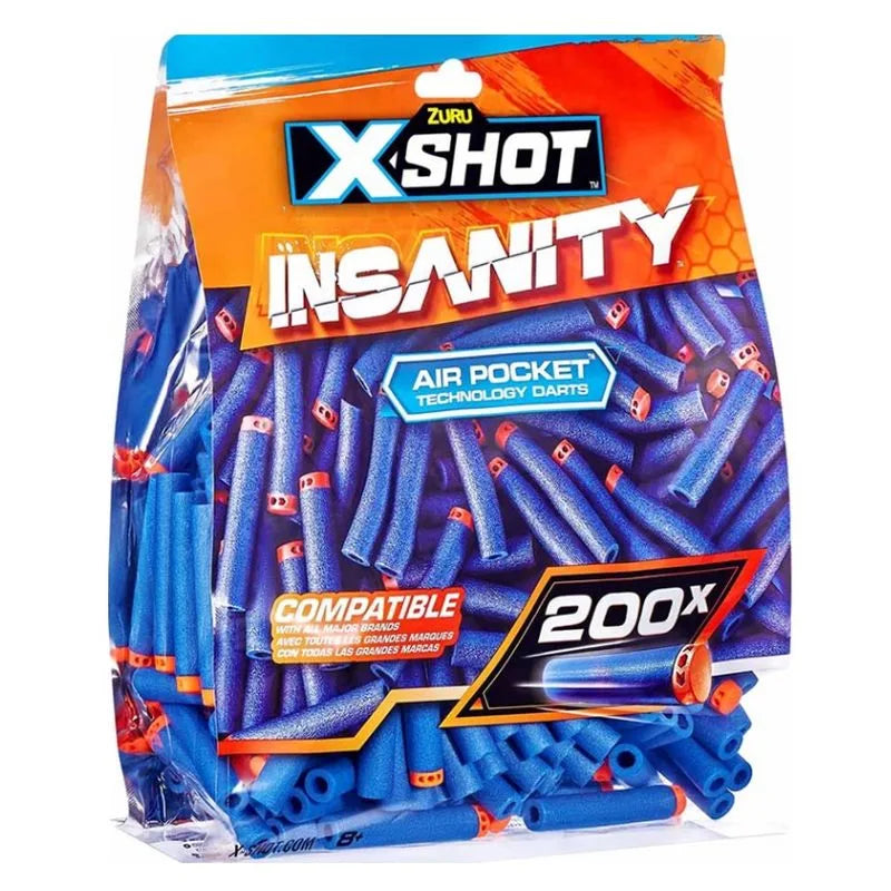 Aire Libre Zuru Xshot-Insanity 200Pk Refill Darts multicolor para niños