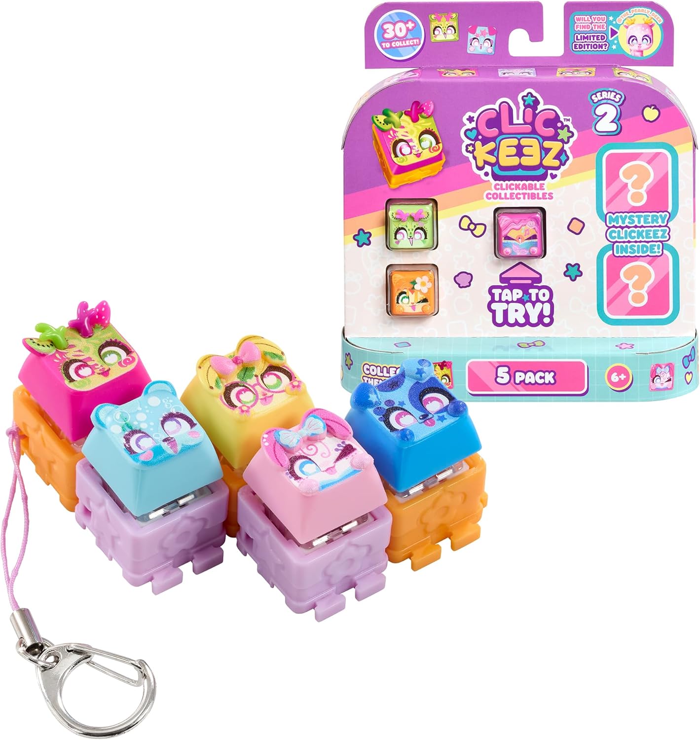 Figuras Y Minimundos Bizak Clickeez Multi Pack-Set Con 5 Teclas,Llavero Y Guía De Colección  multicolor para niños