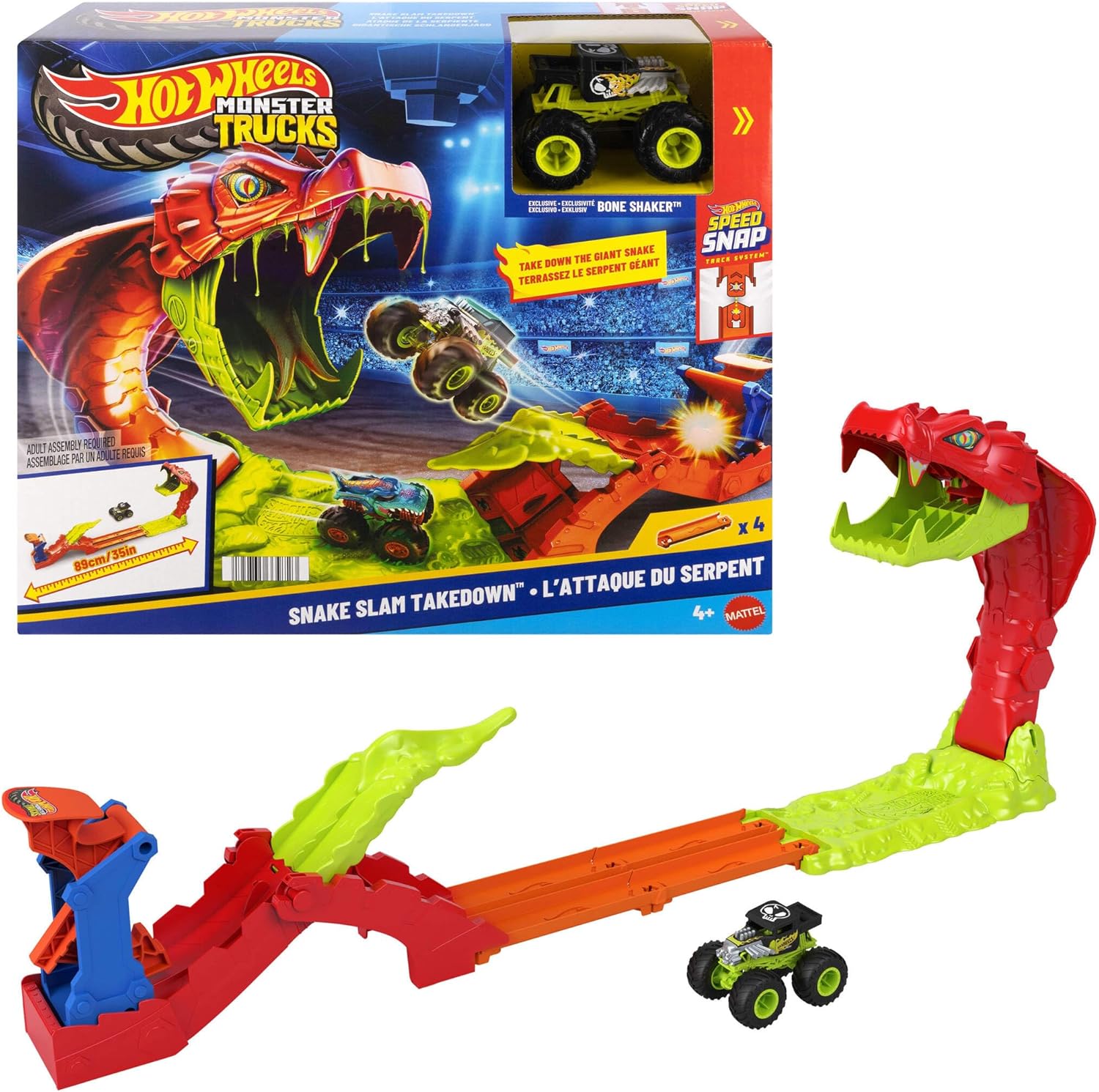 Vehículos Y Radiocontrol Mattel Games Hot Wheels Monster Trucks Mordedura De Serpiente multicolor para niños