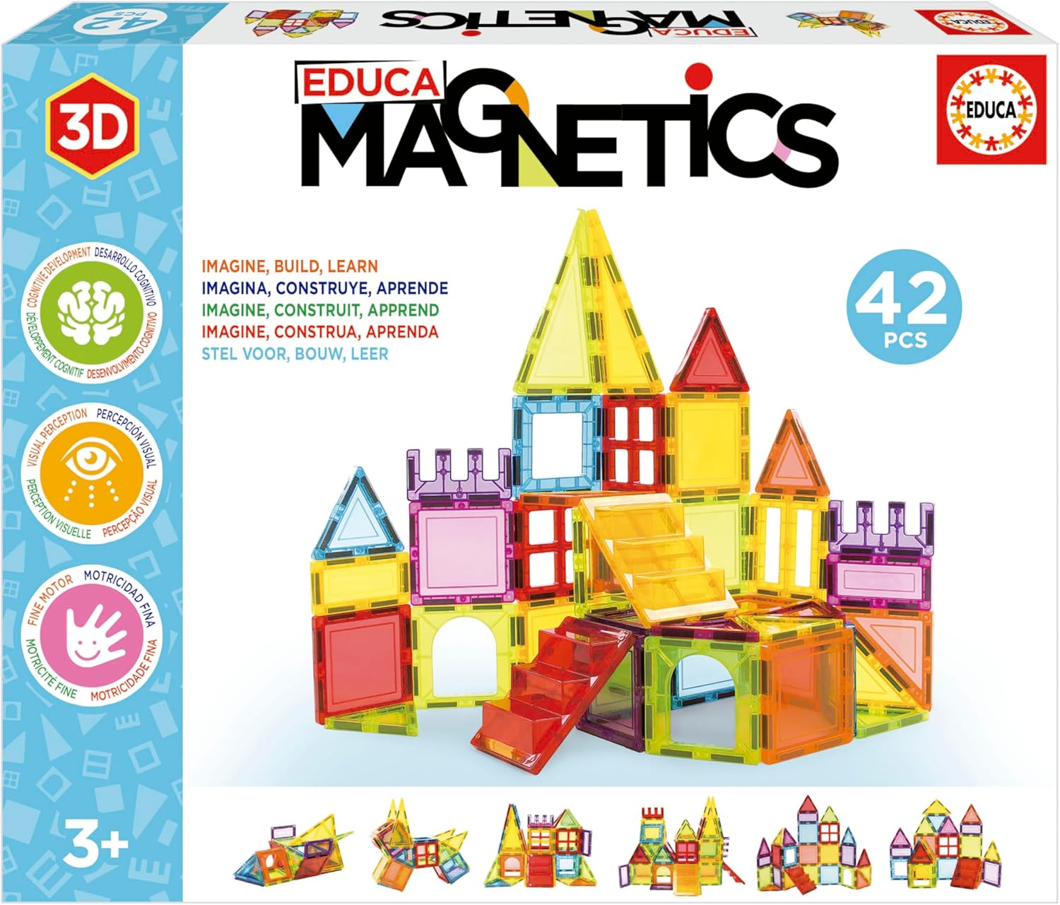 Construcciones Y Puzzles Educa Juego De Construcción 3D Educa Magnetics 42 Piezas multicolor para niños