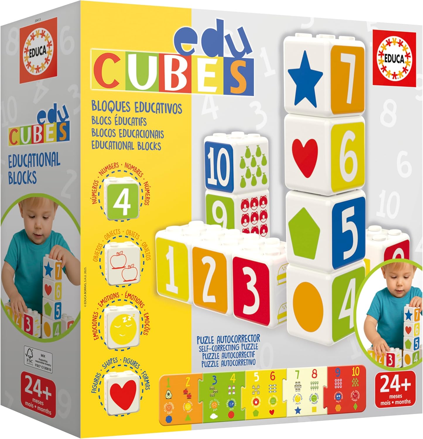 Juegos De Mesa Educa Edu Cubos Bloques Educativos multicolor para niños