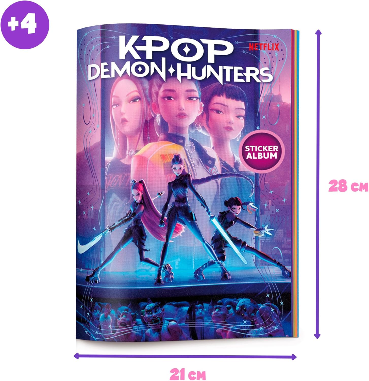Figuras Y Minimundos Bizak Kpop Demon Hunters -Starter Pack Album De Pegatinas Con 2 Sobres multicolor para niños
